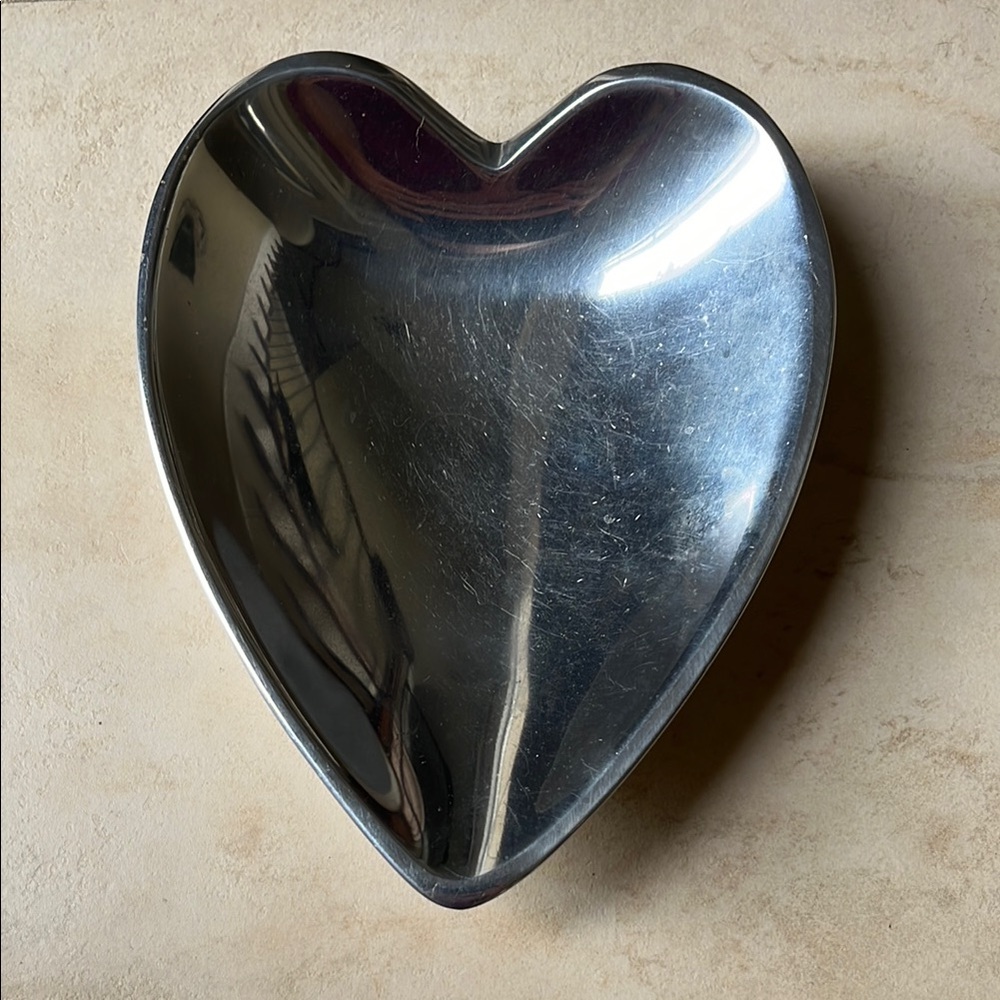 Nambe Silver Heart-Shaped Dish